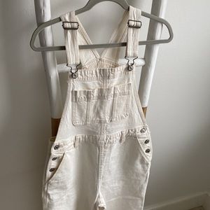 White Abercrombie overalls size small
